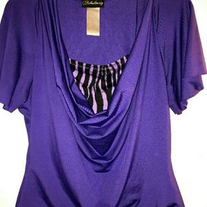 Purple and black stretch shirt